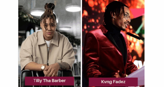 Two stylists in professional settings.